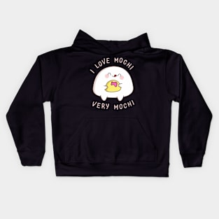 Funny kawaii character in love with yummy Kids Hoodie